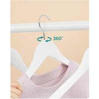 SONGMICS Wooden Clothes Hangers with Notches - White / 2.4kg