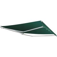 Half Cassette Awning Long Projection 3.0m x 4.0m - Plain Green