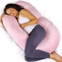 Aamira C-Shaped Pregnancy Pillow Memory Foam Pink and Grey - Pink and Grey