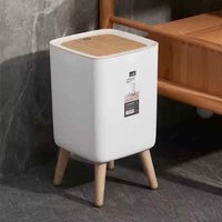 Large Capacity Trash Can with Lid for Kitchen Office - white