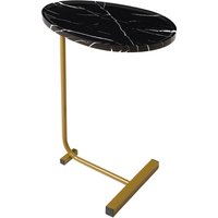 Metal Frame Side Table with E1 MDF Top - Black & Gold