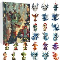 Christmas Calendar Advent Calander Acrylic Cartoon Dragon Ornament - Multicolour / Style B