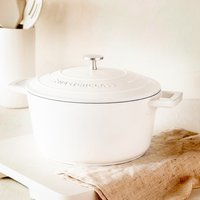 MasterClass Cream Cast Aluminium Casserole Dish, 4L - Cream