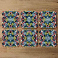 Tribal Pattern Ethnic Coaster - Blue
