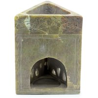 Triangle Soapstone Oil Burner Elephant - Green