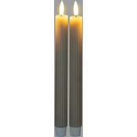 Luxe Collection Natural Glow Taupe Ribbed Candles - Taupe