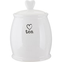 Charm White Dolomite Tea Canister - White