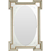 Descartes Silver Grid Frame Wall Mirror - Gold