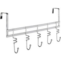 Jaxen Chrome Over Door 5 Five Hook Swirl Hanger - Silver
