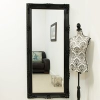 Abbey Leaner Black Bevelled Glass - Black