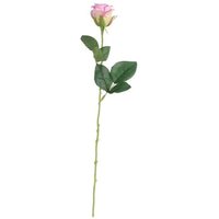 Artificial Silk Buckingham Rose Bud Stem 40cm - Purple