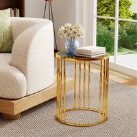 Small Glass Side Table - Gold