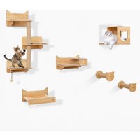 6 Pieces Cat Wall Furniture Set - Natural
