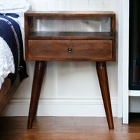 Solid Wood Modern Chestnut Solid Wood Bedside - Brown