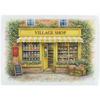 Village Shop Worktop Protector - Large Textured Glass Chopping Board - Yellow
