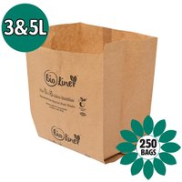 3 & 5L Bioliner Paper Compostable Caddy Liners (Small) - 150 Bags - 250 Bags / 250