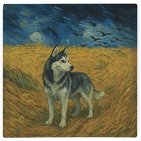 Van Gogh Husky Glass Hot Pot Stand - Heat Resistant Non-Slip Kitchen Trivet - Multi