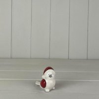 Contemporary White Ceramic bird deco - White