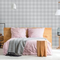 Check Grey Charcoal Wallpaper - Grey