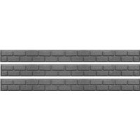 Set Of 3 Grey Brick Rubber Edging 2 Brick - Grey