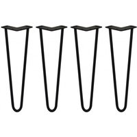 4x16 Hairpin Legs 2 Prong 12mm Black - Black
