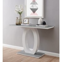 FurnitureboxUK, Giovani Modern Grey White Halo High Gloss Glass Console Table - White FurnitureboxUK, Giovani Modern Grey White Halo High Gloss Glass Console Table - White