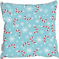 Candy Canes And Snowflakes Stylish Cushion - Blue / 60cm