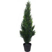 UV Artificial Cedar Cypress Topiary UV Resistant - Green / 25cm
