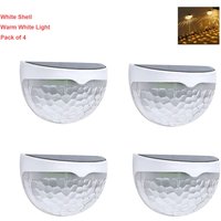 6 LED Water Droplets Fence Solar Lights - White Shell / 4