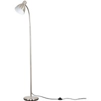 Modern Brushed Chrome Adjustable Reading Craft Floor Lamp - Silver