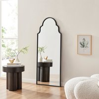 Hima Full Length Lean-To Metal Frame Moroccan Arch Wall Mirror - Black