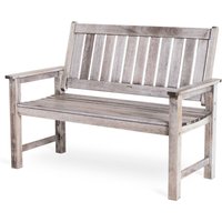 VonHaus, 2 Seater Distressed Hardwood Garden Bench - Grey VonHaus, 2 Seater Distressed Hardwood Garden Bench - Grey