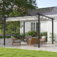 Outsunny Pergola Gazebo Awning Canopy Sun Shade - Grey