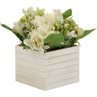 White Rose and Hydrangea Floral Box - White