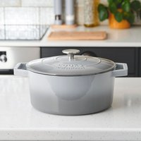 26cm Cast Iron Casserole Dish - Grey
