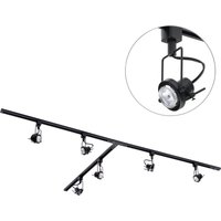 3m T Shape Track Light Kit with Greenwich Spotlight Heads and LED Bulbs - Black