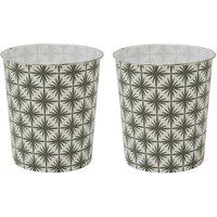 Geometric Grey Waste Paper Bin - Black