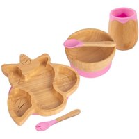 5pc Bamboo Unicorn Baby Weaning Set - Pink