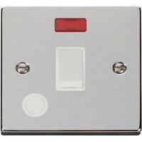 Polished Chrome 1 Gang 20A DP Switch With Flex With Neon - White