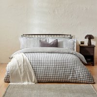 Barton Gingham Check Duvet Cover Set - Grey / King