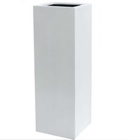 White Stone Composite Tall Cube Planter - White