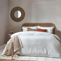 Lark Muslin Cotton Duvet Cover Set - White / King