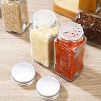 24-Piece Glass Spice Jars with Airtight Aluminum Lids - Silver
