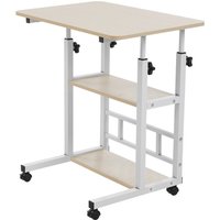 Height Adjustable Mobile Overbed Table - Warm White