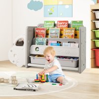 Car Themed Kids Toy Storage Cabinet - Grey