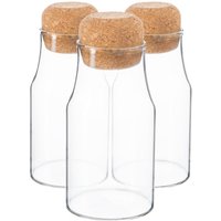 Glass Storage Bottle with Cork Lid - Clear / 0.18l / 6
