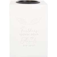 Angel Wing Tealight Holder For Remembrance And Comfort - White