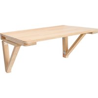 Wall-mounted Folding Table with Wooden Brackets - Wood / 50cm