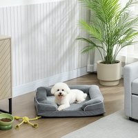PawHut Dog Bed with Removable Cover and Non-Slip Bottom, Grey - Grey / 60cm