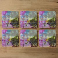 London Bridge View Coaster - Purple